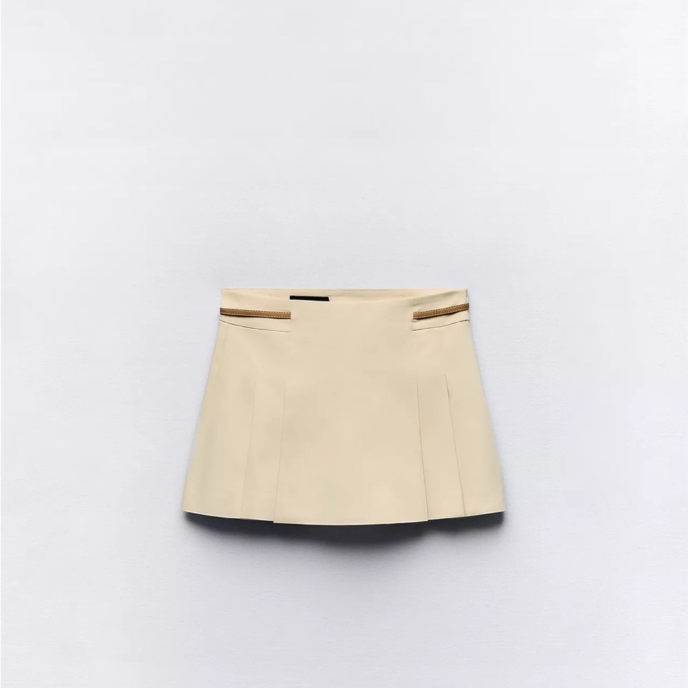 Pleated Khaki Skort